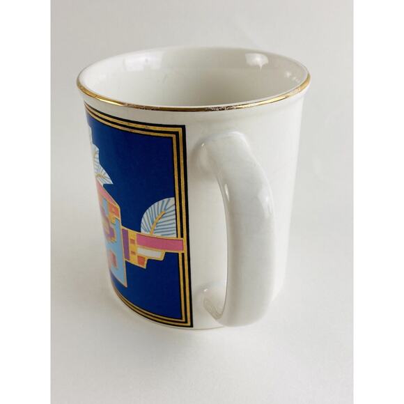 Vintage Southwest Kachina Coffee Mug Cup Native American Gold Gilt Tribal Arizon - Picture 9 of 13